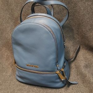 light blue michael kors backpack